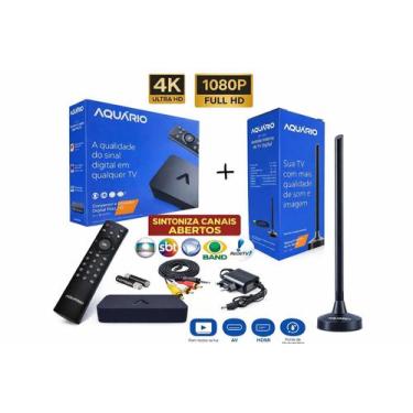 Imagem de Conversor Kit TV Digital Completo Aquário DTV9000 Full HD Antena Inter