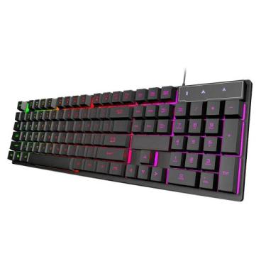 Imagem de Teclado Gamer Semi Mecanico Retroiluminado Led RGB Ptbr - INBOXMOBILE 