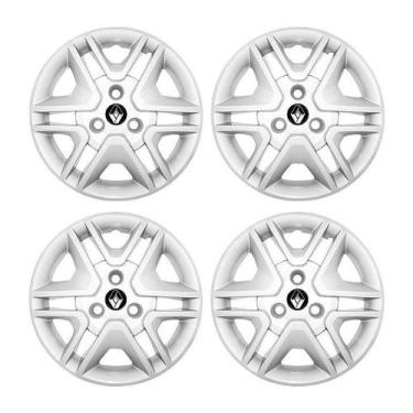 Imagem de Jogo Calota Aro 14 Renault Kwid 2017 2018 2019 Prata 3 Furos - GFM