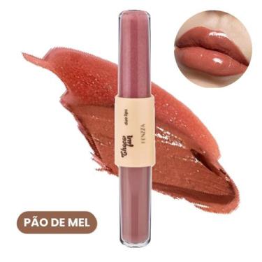 Imagem de Batom Duo Lips Matte e Gloss Choco Fun Fenzza 2 em 1 -, Pão de Mel