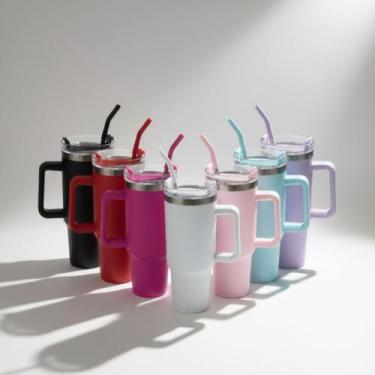 Imagem de Copo Térmico MS-971 1200ml com Canudo - Eden, Preto