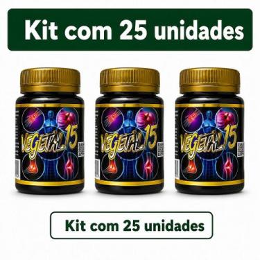 Imagem de Kit Atacado Vegetal 15 25 Frascos com 15 Cápsulas Veganas de 500mg - n