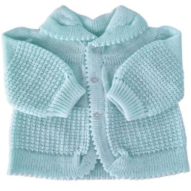 Imagem de Casaco de bebê manga longa cardigan de lã tricô Recém nascido - Confec