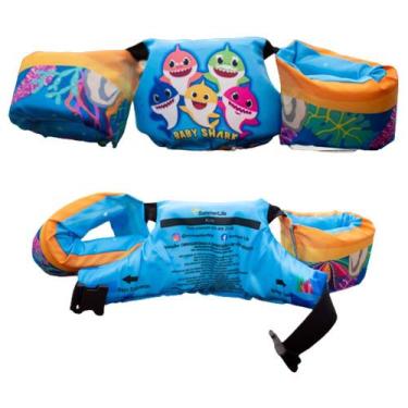 Imagem de Boia Colete Infantil Salva Vidas Menino Baby Shark Azul - SumerLife