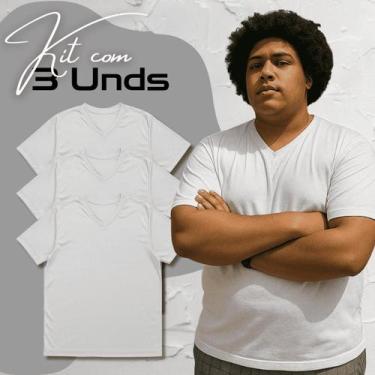 Imagem de Kit 3 Camisetas Esportivas Masculinas Dry Fit Gola V Academia Esportes