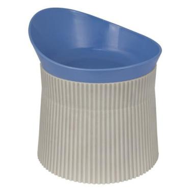Imagem de Comedouro Ergonomico Azul Para Gatos Familia Estimação 390ml - FAMILIA