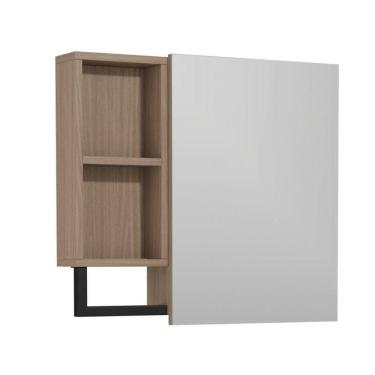 Imagem de Armário Espelheira para Banheiro Ucrânia Jequitibá 1 Porta MDF Suspenso Fixado na Parede