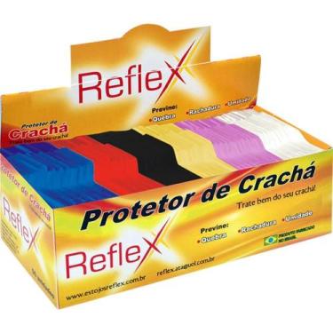Imagem de Protetor para Crachá Plástico Cores Sortidas 54X86MM Caixa com 50 - Re