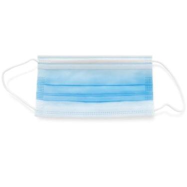 Imagem de Máscara Descartável Tnt Adulto 3 Camadas E Clip Nasal Azul Proteção e 
