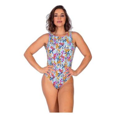 Imagem de Maiô Areia Branca Bio Mônaco Estampado Floral Azul, P