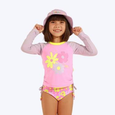 Imagem de Conjunto de Nadar Sunny Flowers Infantil Feminino Poah Noah 54922, Ros