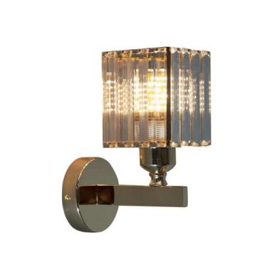 Imagem de Arandela Metal e Cristal Quadrado Dourado 1E27 20cm - PARIS LUZ