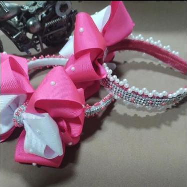 Imagem de tiara personalizada cm pedras  - lelek laços e criações 