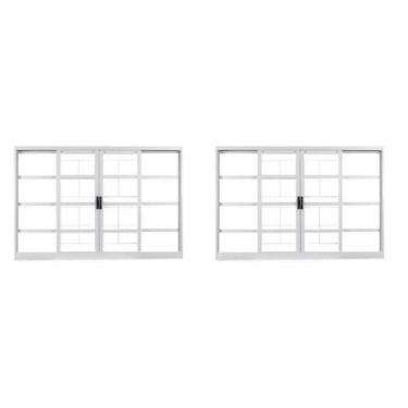 Imagem de Kit com 2 Janelas de Aço de Correr 100x150cm 4 Folhas com Grade Minas 