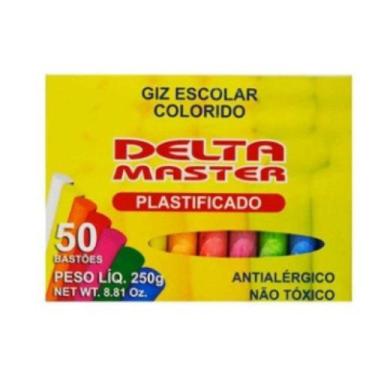 Imagem de Giz Escolar Color C/50 Plast Delta