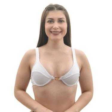 Imagem de Biquini meia taça sem bojo com aro Arsiè, GG, Branco