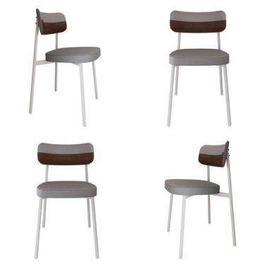 Imagem de Cadeira Alloa Fixa com 4 Pés 50 x 44,7 x 83,8 cm com 4 Unidade Cinza/W