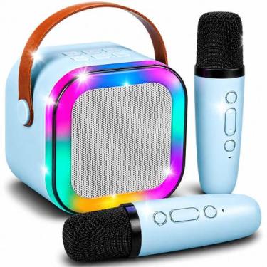 Imagem de Alto-Falante Bluetooth Karaoke Microfone Duplo Sem Fio Caixa De Som Po