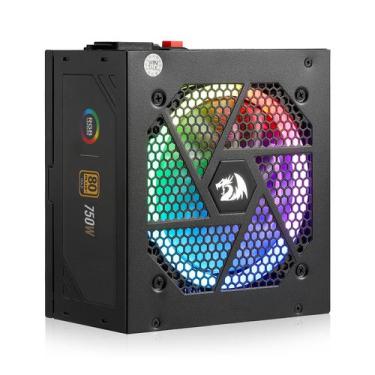 Imagem de Fonte atx Redragon Gamer 750w Full Modular Rgb 80 Plus Gold