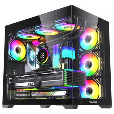 Imagem de Gabinete Gamer Round5 Genos Black, Aquário, Mid Tower, Lateral de Vidr