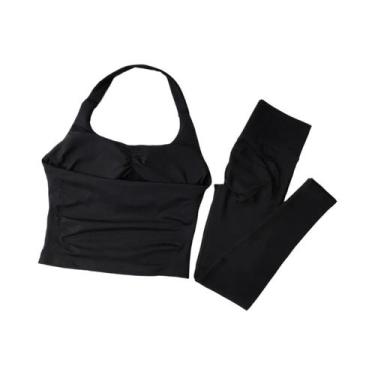Imagem de Conjunto De Yoga Sem Costura De Cintura Alta Para Mulheres, Conjunto D