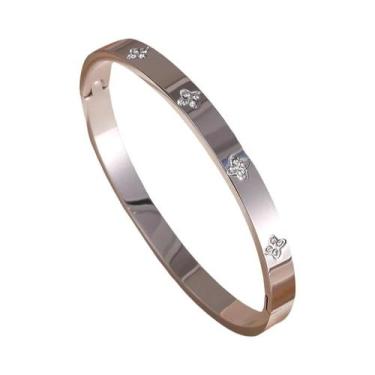Imagem de Conjunto De Pulseiras Empilháveis De Aço Inoxidável Com Zircônia Brilh