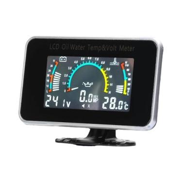 Imagem de Medidor Digital 3 Em 1 Para Carro: Voltímetro LCD, Pressão De Óleo E T