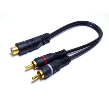 Imagem de Kit 10 Cabos RCA Y 2M1F 2 Machos 1 Fêmea Plug Injetado Cabo - NTV