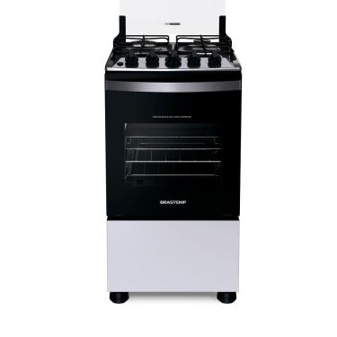 Imagem de Fogão Brastemp 4 Bocas Com Dupla Chama e Grades Individuais Branco BFO4EBB Bivolt