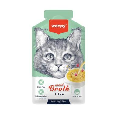 Imagem de Petisco Úmido Wanpy para Gatos Caldo de Carne com Atum 50g