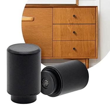 Imagem de Kit Com 6 Puxadores Para Armário Retrô Ponto Dourado 17mm (Preto)