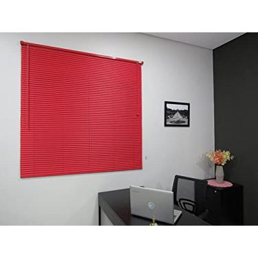 Imagem de Persiana Horizontal PVC Vermelha 160 (L) x 140 (A) Cortina Completa C/Kit de instalação 1,60 x 1,40