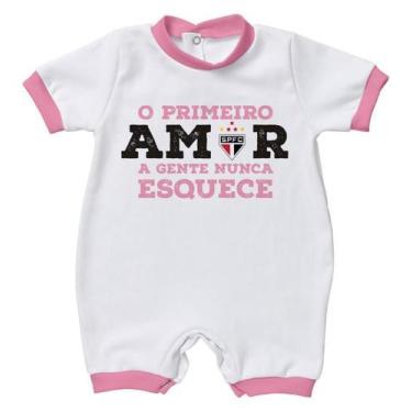 Imagem de Macacão Bebê São Paulo Primeiro Amor Rosa - Torcida Baby