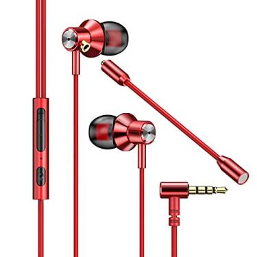 Imagem de heave Fones de ouvido intra-auriculares com fio fones de ouvido com fio ergonômico microfone duplo fones de ouvido estéreo para jogos de corrida - China vermelha