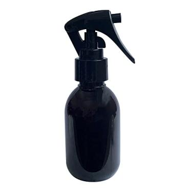 Imagem de Frasco Plástico 100ml Com Borrifador Mini Gatilho (10 Peças) Cor:Âmbar C/Preto