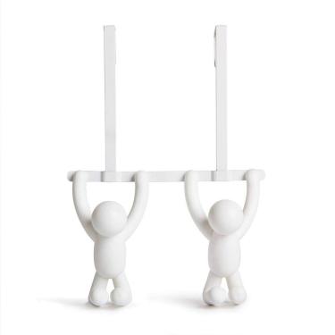 Imagem de Cabideiro de Parede ou Porta Buddy Plástico 2 Ganchos Branco Umbra