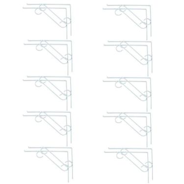 Imagem de Kit 20 Cantoneira Branca Suporte Em S P/ Vidro 20X30Cm