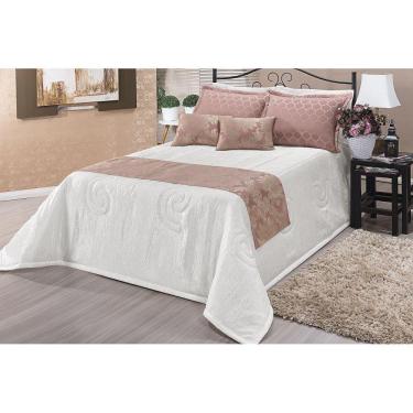 Imagem de Kit Cobre Leito Viena Queen 10 Peças Seda Jacquard Rose