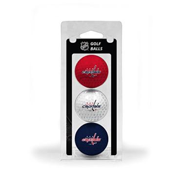 Imagem de Team Golf Bolas de golfe NHL Washington Capitals tamanho regulamentado, pacote com 3, impressão colorida e durável do time