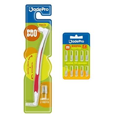 Imagem de Kit 1 Escova Interdental Inclui 2 Refil + 1 Cartela de Refil c/10 unidades Jadepro