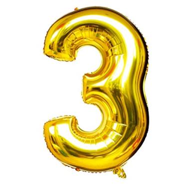 Imagem de Balão Número Grande Dourado Metalizado 40cm (CLIQUE e Escolha Seu Número) (3)