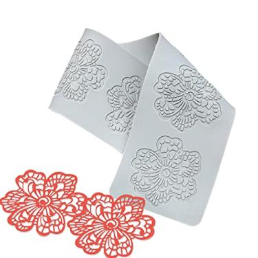 Imagem de Moldes de silicone de chocolate de flor oca 3D para renda, assar, bolo, pastelaria, fondant, argila de polímero