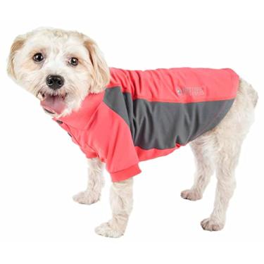 Imagem de Camiseta polo Pet Life ® Active 'Barko Pawlo' Relax-Stretch à prova de pavio Performance Dog, PP, vermelha