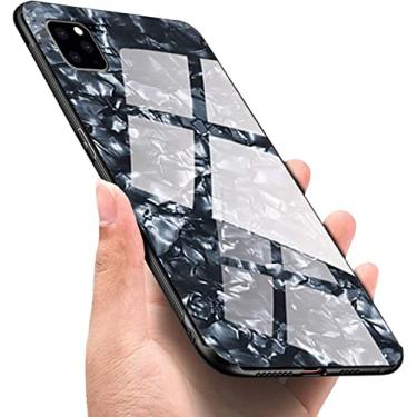 Imagem de HAODEE Capa compatível para iPhone 12 Pro Max, capa protetora fina de vidro temperado anti-riscos à prova de choque para iPhone 12 Pro Max capa 6,7 polegadas (cor: preto)
