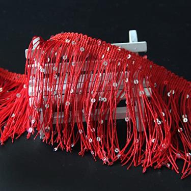 Imagem de 1M pequeno borla guarnição de artesanato borla cortina pendurada pingente faça você mesmo acessórios de quarto chaveiro borla acessórios de jóias de casamento, vermelho, 20 cm