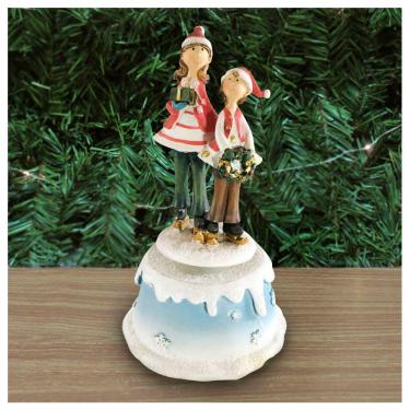 Imagem de Decoração Enfeite Natal Crianças Caixa De Música A Corda 21cm