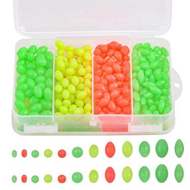 Imagem de JOGFFDE Kit de miçangas de pesca de 1000 peças/caixa de tamanhos variados - miçangas ovais redondas luminosas de ovo de plástico com caixa de cores mistas