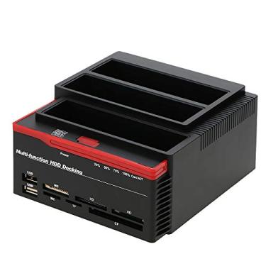 Imagem de Qudai Base de disco rígido IDE&SATA multifuncional de 2,5/3,5" USB 3.0 HDD Docking Station de três compartimentos HDD Docking Station US Plug BD
