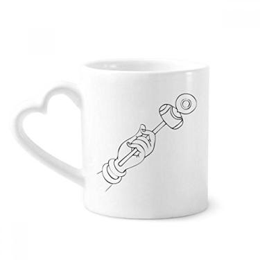 Imagem de Cultura linha manual desenho caneca padrão simples café cerâmica copo coração vidro