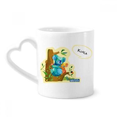 Imagem de Caneca de aquarela coala e eucalipto da Austrália, copo de coração de vidro
